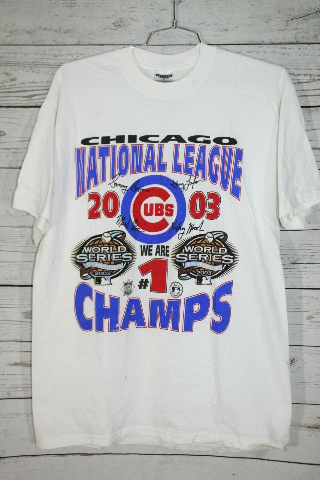 National Vintage League Chicago Cubs 2003 Logo Majestic Tee Size XL