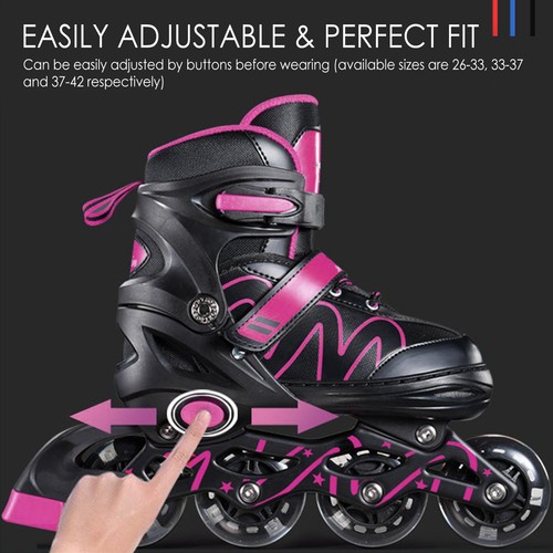 Pink Men & Women Adjustable Inline Skates Adult Fitness Skates Roller Skates AU - Picture 3 of 8