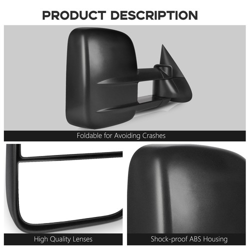 Towing Mirrors For 99-07 GMC Chevy Truck Manual Telescoping Door Side View Pair - Picture 8 of 12