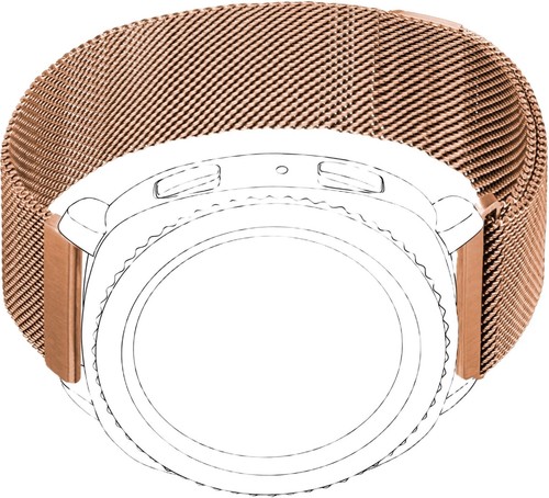 Pasek do zegarka Stal nierdzewna Pasek magnetyczny Milanaise 20mm Mesh Smartwatch Band Różowe złoto - Zdjęcie 7 z 12