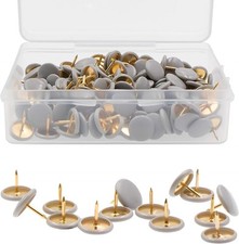 VAPKER 200 PCS Thumb Tacks Gray Plastic Round Head Thumbtacks 2/5 inch,