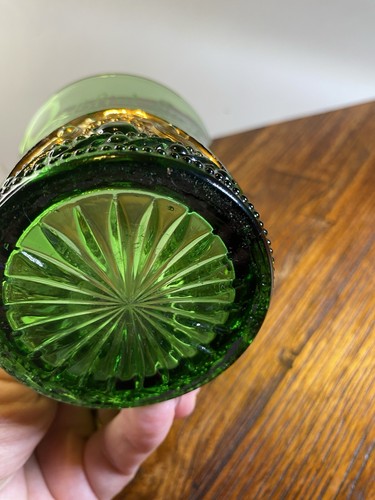 EAPG US Glas grün & gold Spitze Medaillon Souvenir Tasse geätzt an Lillie 1912 - Bild 4 von 13