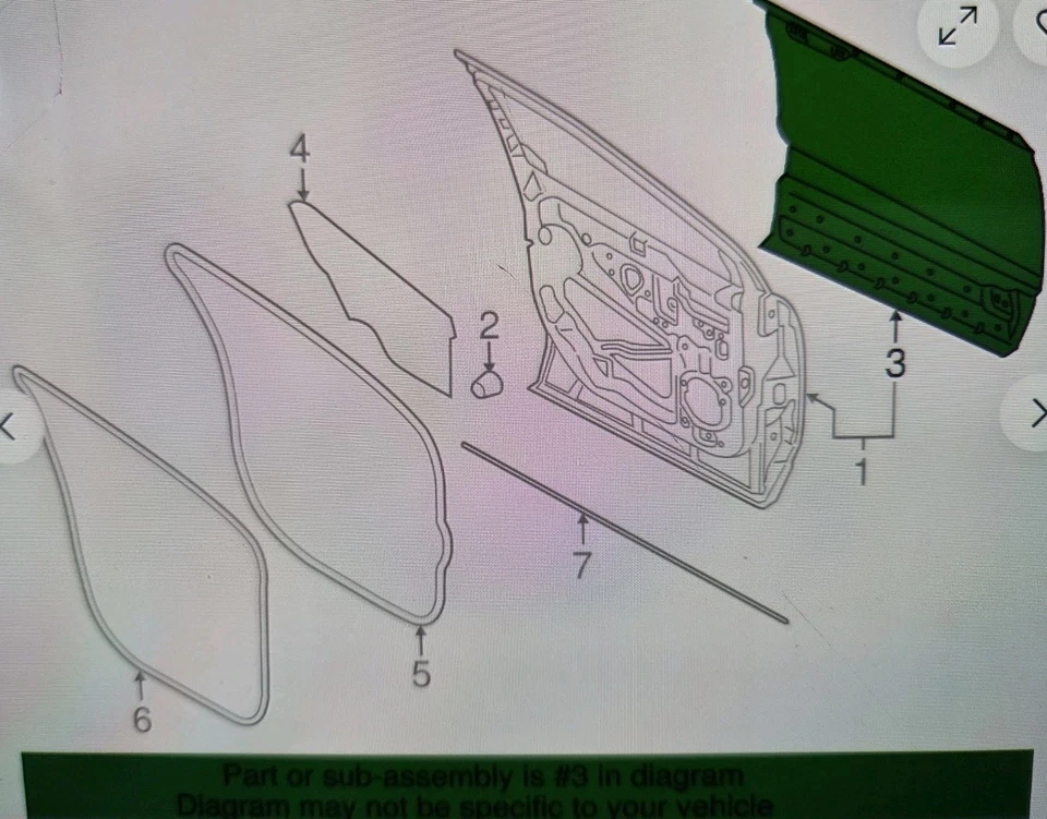 OEM 2015-19 FORD EDGE LADO DEL CONDUCTOR PANEL EXTERIOR PIEZA DE MONTAJE # FT4Z-5820201-A Foto 2 de 4