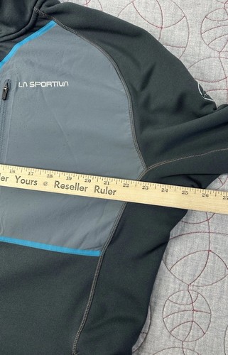 Pullover La Sportiva Millennium para hombre XXL gris azul media cremallera polar senderismo - Imagen 8 de 10