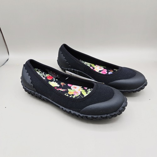 Original Muck Boot Co. Negro Floral Mujer Talla 6 Ballet Plano Sin Cordones Zapato - Imagen 1 de 7