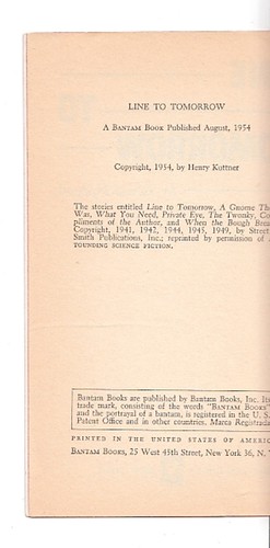 LINE TO TOMORROW (Lewis Padgett)/BYPASS TO OTHERNESS (Henry Kuttner) both PBOs - Imagen 4 de 5