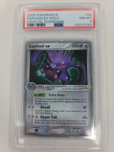 2006 POKEMON EX CRYSTAL GUARDIANS #92 EXPLOUD EX-HOLO PSA 8 NM-MT