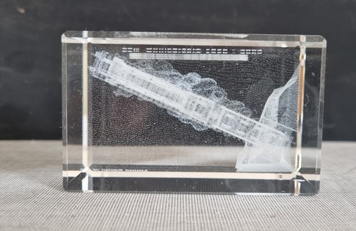 Flying Scotsman Laser Etched Glass Paperweight 75th Anniversary 1928-2003 - Picture 9 of 9