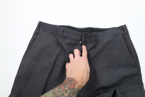 Vintage 70s Streetwear Mens 44R Distressed 3 Piece Knit Striped Suit Wedding USA - Picture 17 of 22