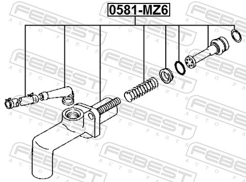 MASTER CYLINDER CLUTCH 0581-MZ6 FOR MAZDA 323/V/IV/P MX-3 MERCURY TRACER 1.5L - Picture 3 of 9