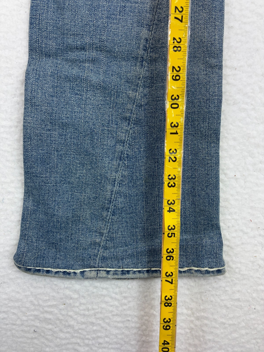Pantalones de mezclilla True Religion Joey Super T para mujer 27 azul acampanado tiro bajo punto EE. UU. - Imagen 6 de 12