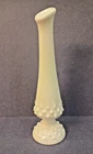 Vintage Fenton Swung Stretch Pedestal Footed Hobnail Milk Glass Bud Vase 8.5"