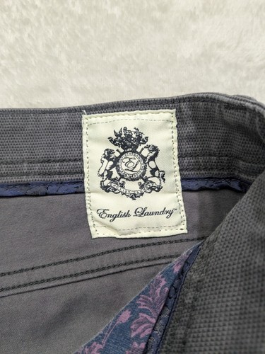 Pantalone abito slim elasticizzato cotone 36x34 grigio antracite lavanderia inglese uomo - Foto 4 di 8