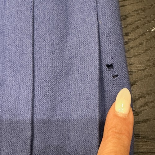 Ballantyne Vintage 1980s Blue 100% Pure Wool High Waisted Pleated Midi Skirt 16 - Picture 9 of 11