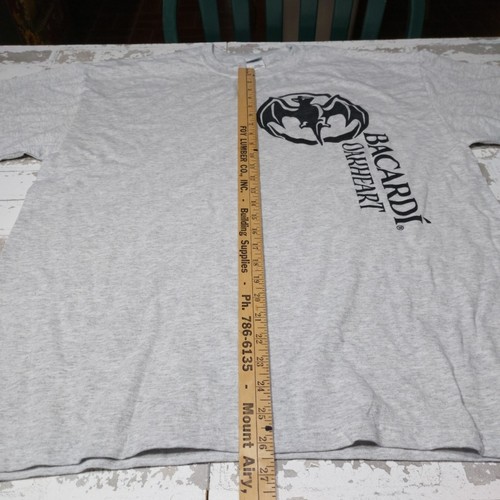 Camiseta Bacardí Oakheart Adulto Talla XL Gris Fiesta Universitaria Bar Tender - Imagen 2 de 6