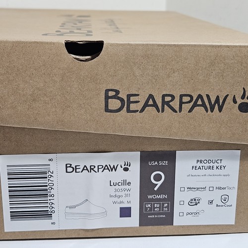 BEARPAW Lucille Water and Stain Repellent Suede, Size 9, Indigo - Picture 3 of 11