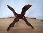 Hand Carved Wooden Cobra Tripod Stand – Folding Bowl Crystal Burner Altar Holder
