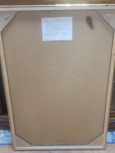 Rare Signed Etched Asian Mirror Art 34" x 22" - Picture 5 of 7
