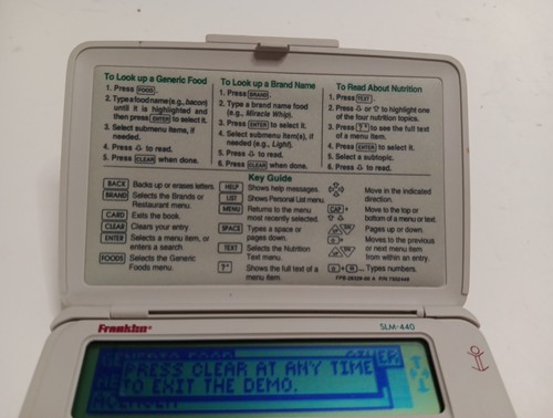 Vintage 1996 Franklin Bookman SLM-440 Diet & Nutrition Guide Expandable - Picture 2 of 5
