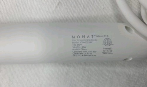 MONAT Haarglättung MODELL 3000000343 Ionenbürste weiß getestet funktioniert - Bild 2 von 4