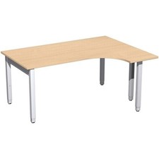 Eckschreibtisch rechts, 4-Fuß QuadratPro, 680-800 x 1.200mm (HxT), B:bis 2.000mm