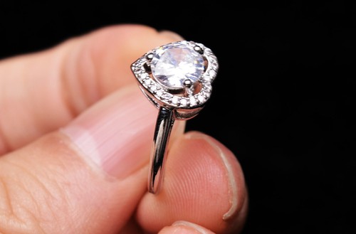 7*7mm Natural Moissanite Gemstone Adjustable Ring AAAA - Picture 4 of 6