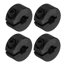 4Pcs 3/16" Bore Single Split Set Screw Shaft Collar OD 5/8", Black