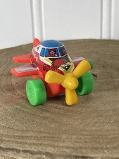 Vintage Retro Tin Spring Airplane Toy