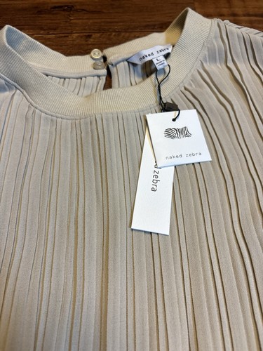 Blusa Dolan Plisada Transparente Cebra Desnuda Talla Grande 100% Poliéster Nueva Con Etiquetas - Imagen 2 de 6