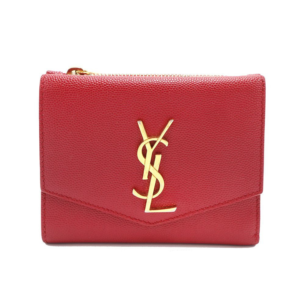Saint Laurent Red Grand de Poudre Uptown Flap Wallet 582296 Saint Laurent Red Grand de Poudre Uptown Flap Wallet 582296