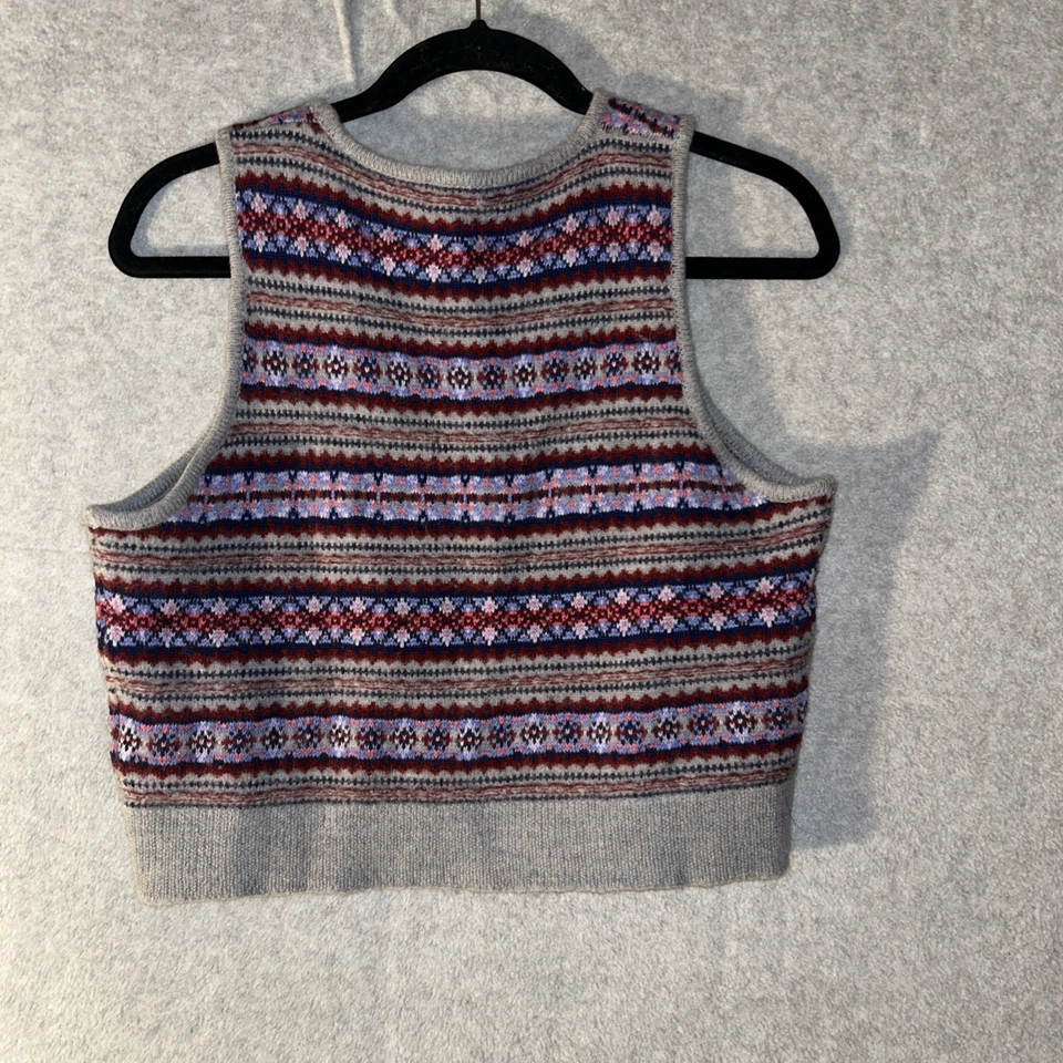 Suéter J Crew Fair Isle Chaleco Mezcla Lana Hervida Talla Grande Nuevo con Etiquetas CE687 Foto 4 de 4