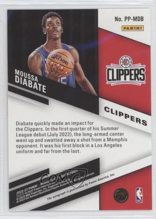 2022-23 Donruss Elite Pen Pals Moussa Diabate #PP-MDB Rookie Auto RC - Image 2 of 2