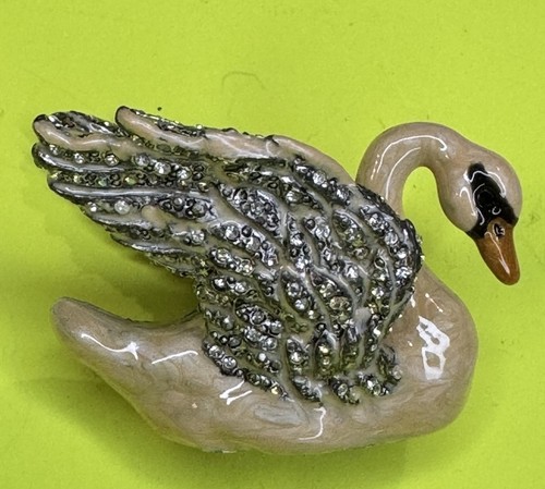 JAY STRONGWATER ENAMEL AND SWAROVSKI CRYSTAL SWAN FIGURINE Retired “Briana” - Picture 5 of 6