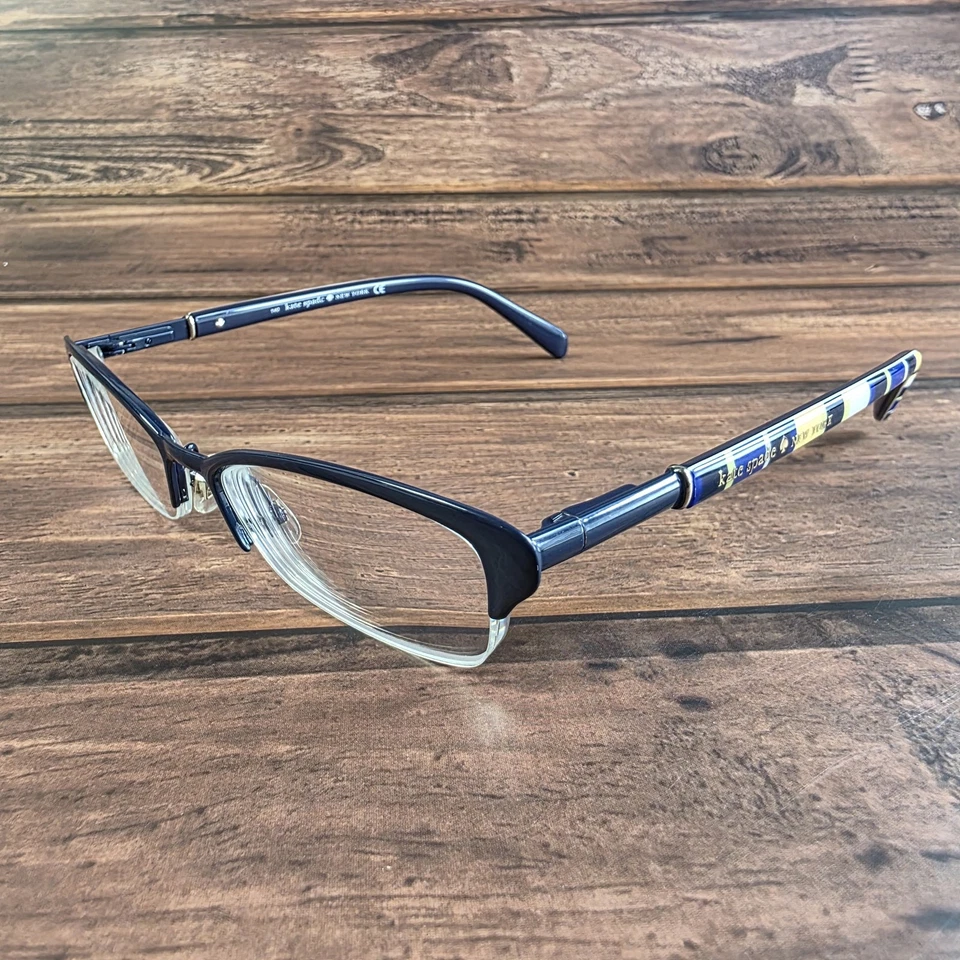 Kate Spade Almira Eyeglasses Womens Blue Half Rim Striped Temples Cat Eye 0X51 - Image 3 of 4