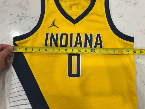 Indiana Pacers Tyrese Haliburton #0 Jordan Brand NBA Swingman Jersey Youth Med - Picture 13 of 16
