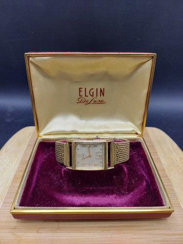 Vintage 1940’s 10k Gold Filled Men’s Elgin DeLuxe Mechanical Watch Not Running