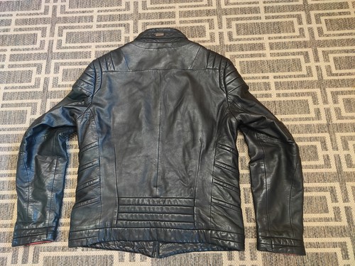 Hugo Boss & McLaren Rare Men’s Leather Jacket Black Red Size 50 - Picture 5 of 12