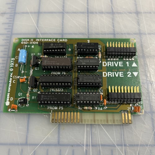 Vintage 1978 Apple Disk II Interface Card 650-X104 for Apple II II Plus IIe