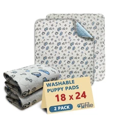 Washable Pee Pads for Dogs, 2 Pack Reusable Puppy Pads, Absorbent Whelping Pads