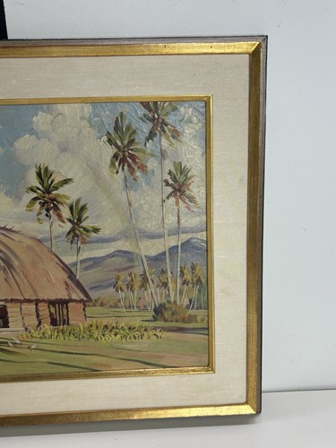 Vintage Australian Artist Charles McPhee Oil Painting Tahitian Samoa 1943 - Picture 13 of 18