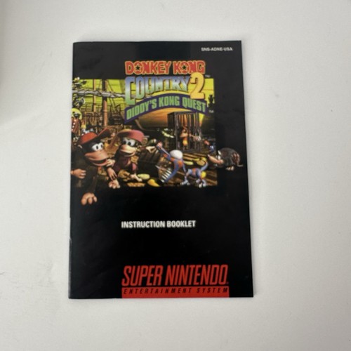Donkey Kong Country 2: Diddy's Kong Quest (SNES 1995) con scatola completo di manuale CIB - Foto 2 di 16