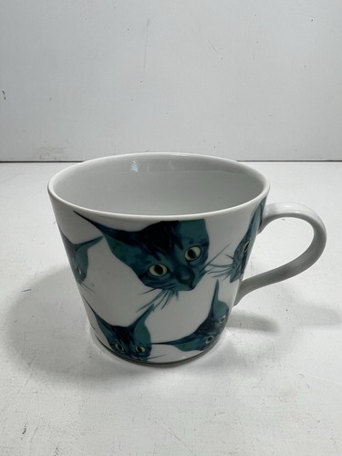 Taza de desayuno IKEA Kate Eary Designer Blue Cat Faces 2016  - Imagen 3 de 5