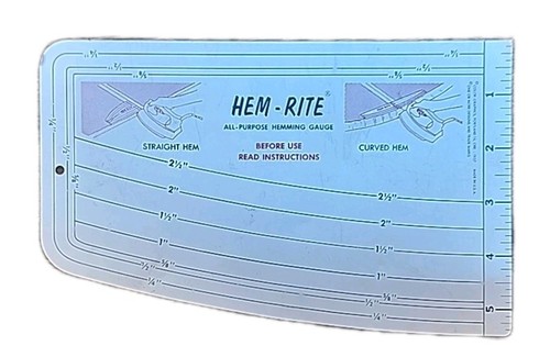 Original All Purpose Hem-Rite All-Purpose Hemming Gauge & 6 Aluminum Clips - Picture 2 of 3