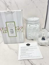 Scentsy Let It Snow Wax Warmer White Mason Jar Used Lightly Retired