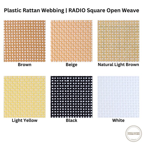 PLASTIC Rattan Cane Webbing | RADIO Square | BEIGE - Picture 3 of 5