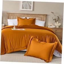 100 Egyptian Cotton Duvet Cover Set 400 Thread King U.S. Standard Orange