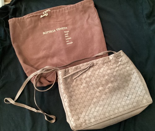Bottega Veneta Vintage Woven Leather Crossbody Bag With Dust Bag