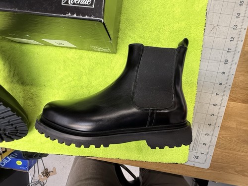 Neu Saks Fifth Ave Leder Chelsea mondlose Stiefel schwarz Größe 9,5 UVP 399 $ BILDER - Bild 14 von 16