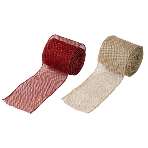 2M Christmas Tree Ribbon Lmitation Linen Fabric Swirl Ribbon Xmas Gift - Picture 5 of 14