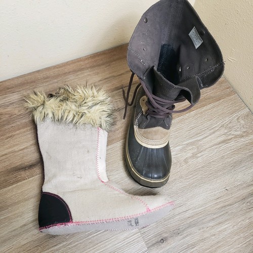 Women's Sorel Joan of Arctic Brown Leather Winter Snow Boots US Size 11 - Picture 21 of 22